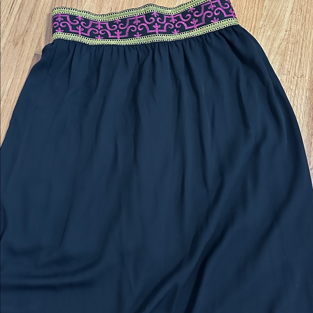 Black Skirt with Pink and Gold Trim